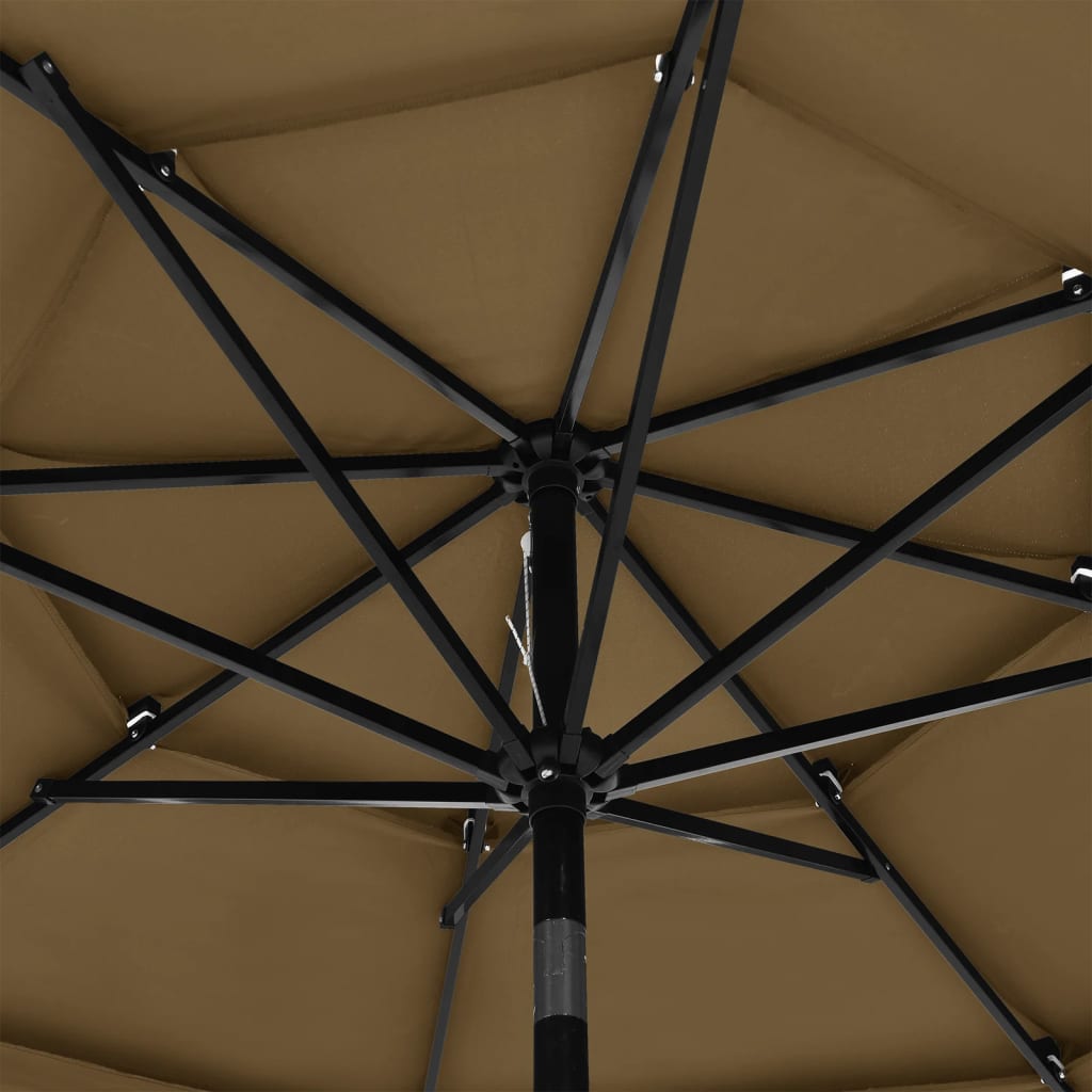 Parasol 3-laags met aluminium paal 3 m taupe is nu te koop bij PeponiXL, paradijselijk wonen!