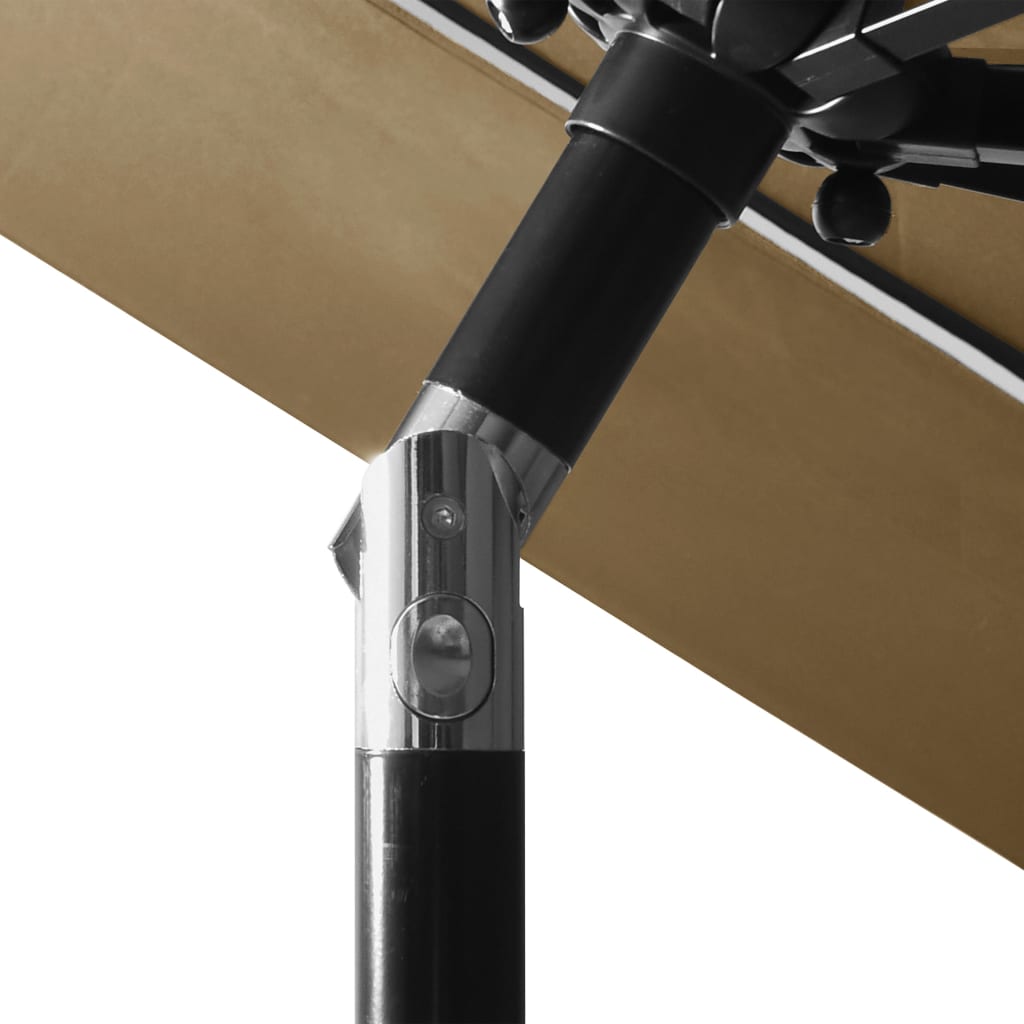 Parasol 3-laags met aluminium paal 3 m taupe is nu te koop bij PeponiXL, paradijselijk wonen!