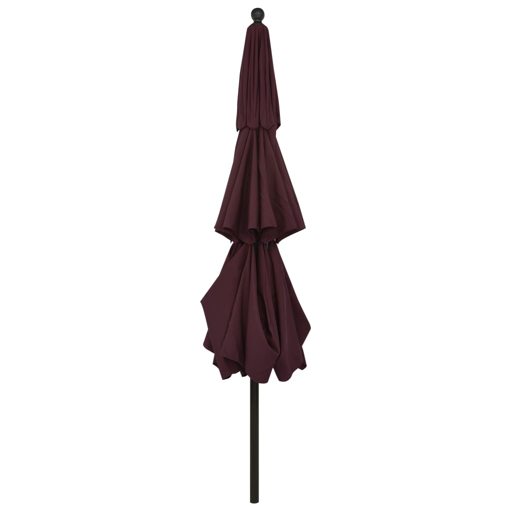 Parasol 3-laags met aluminium paal 3,5 m bordeauxrood is nu te koop bij PeponiXL, paradijselijk wonen!