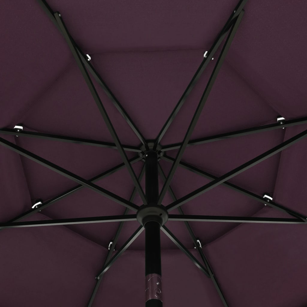 Parasol 3-laags met aluminium paal 3,5 m bordeauxrood is nu te koop bij PeponiXL, paradijselijk wonen!