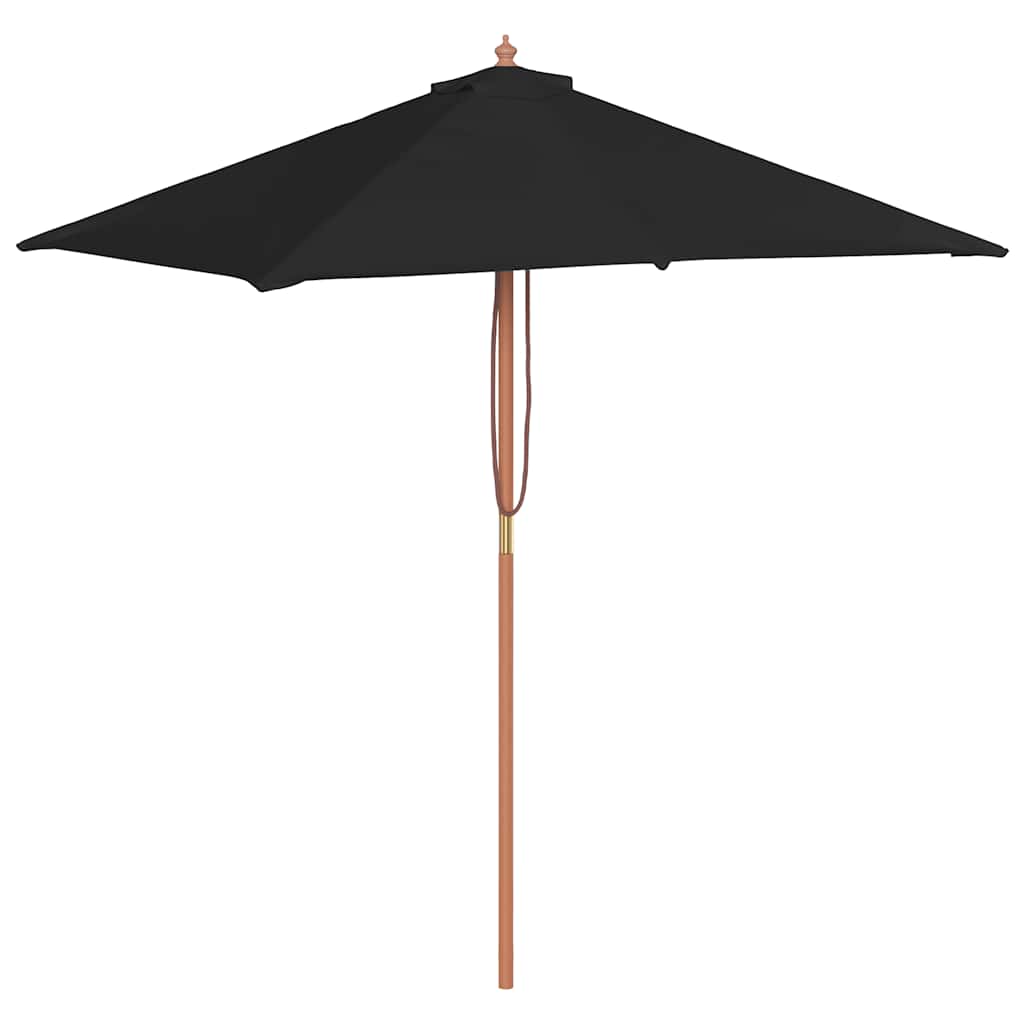 Parasol met houten paal 150x200 cm zwart is nu te koop bij PeponiXL, paradijselijk wonen!