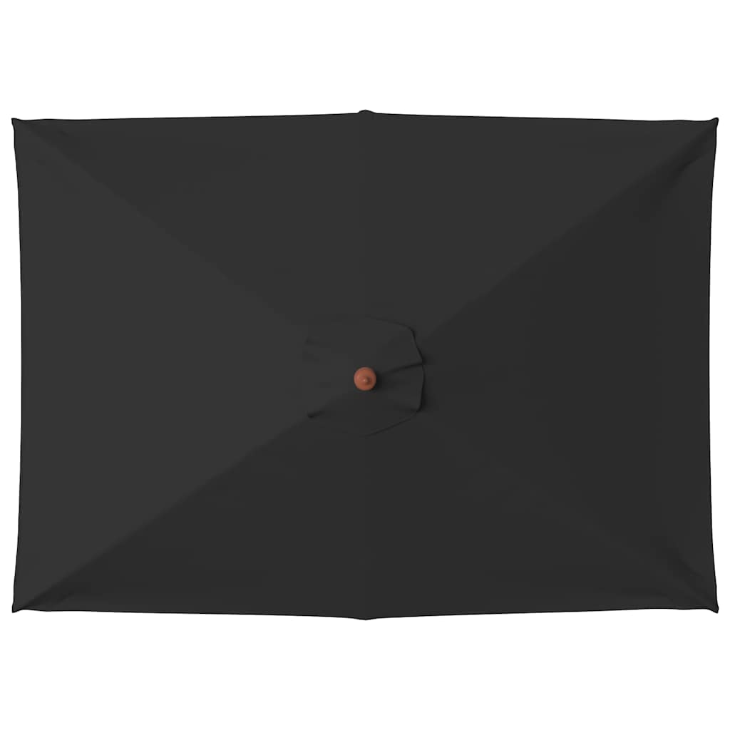 Parasol met houten paal 150x200 cm zwart is nu te koop bij PeponiXL, paradijselijk wonen!