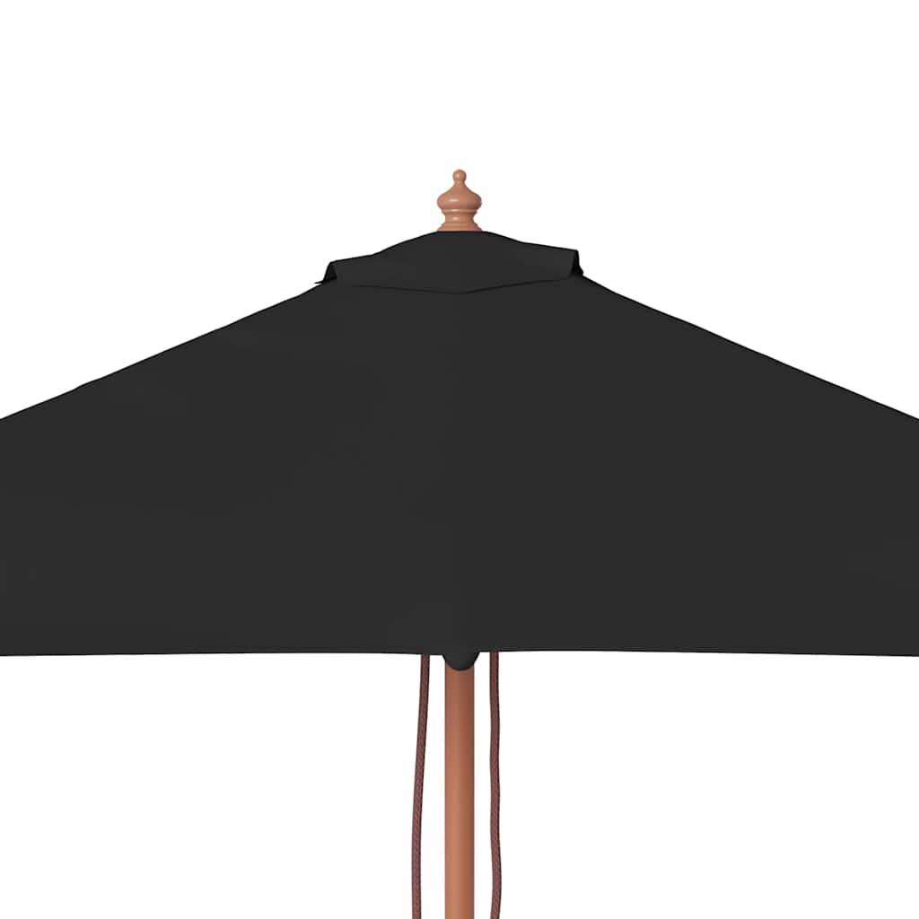 Parasol met houten paal 150x200 cm zwart is nu te koop bij PeponiXL, paradijselijk wonen!