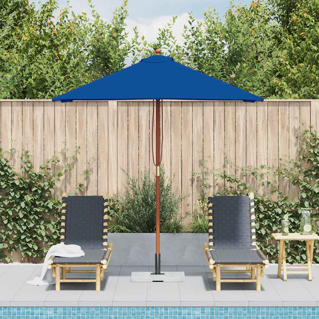 Parasol met houten paal 150x200 cm blauw is nu te koop bij PeponiXL, paradijselijk wonen!