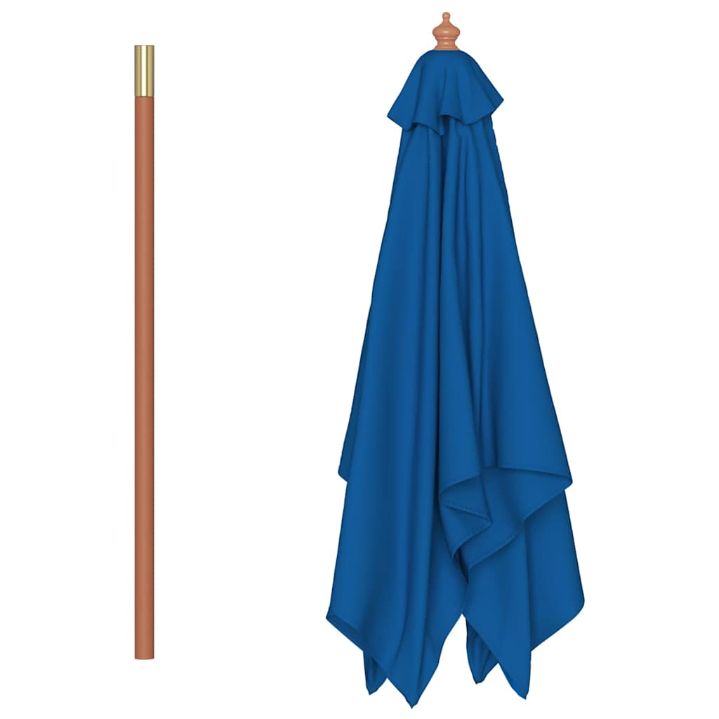 Parasol met houten paal 150x200 cm blauw is nu te koop bij PeponiXL, paradijselijk wonen!