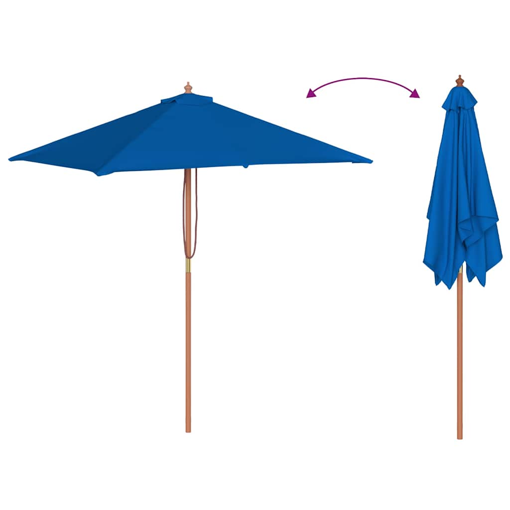 Parasol met houten paal 150x200 cm blauw is nu te koop bij PeponiXL, paradijselijk wonen!