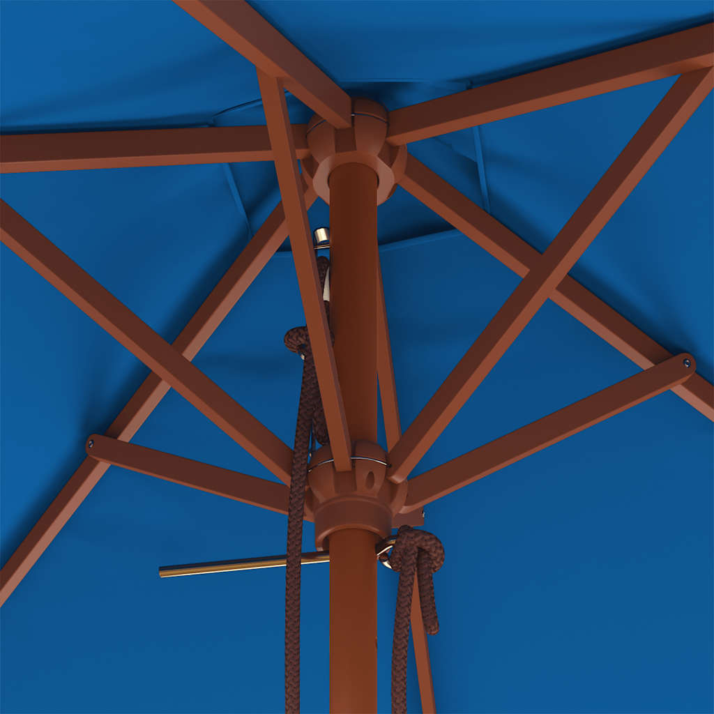 Parasol met houten paal 150x200 cm blauw is nu te koop bij PeponiXL, paradijselijk wonen!