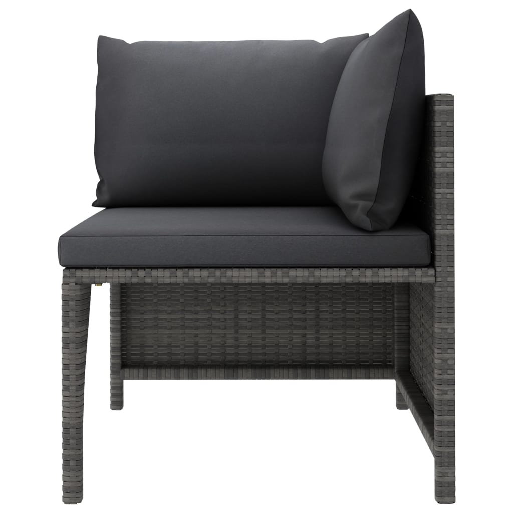 Hoekbank sectioneel met kussens poly rattan grijs is nu te koop bij PeponiXL, paradijselijk wonen!