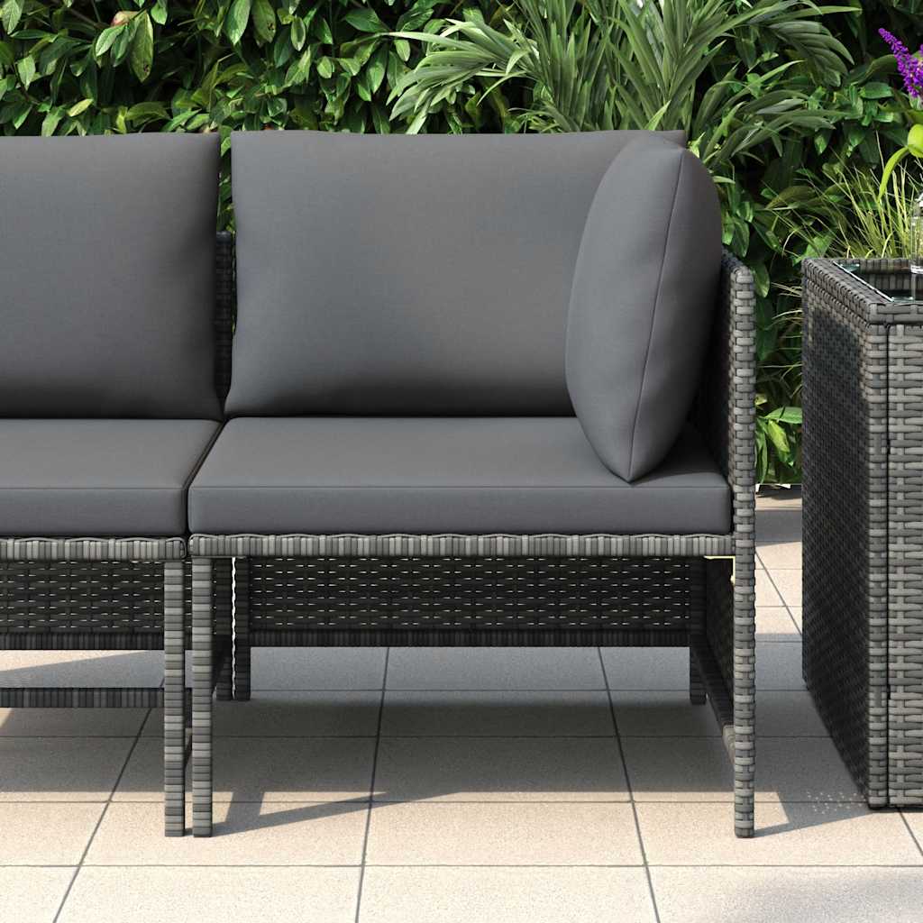 Hoekbank sectioneel met kussens poly rattan grijs is nu te koop bij PeponiXL, paradijselijk wonen!