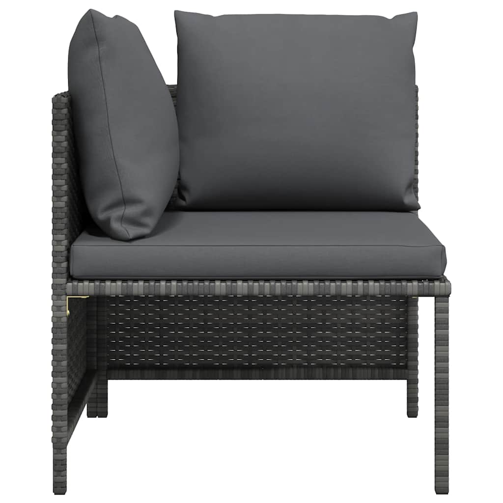 Hoekbank sectioneel met kussens poly rattan grijs is nu te koop bij PeponiXL, paradijselijk wonen!