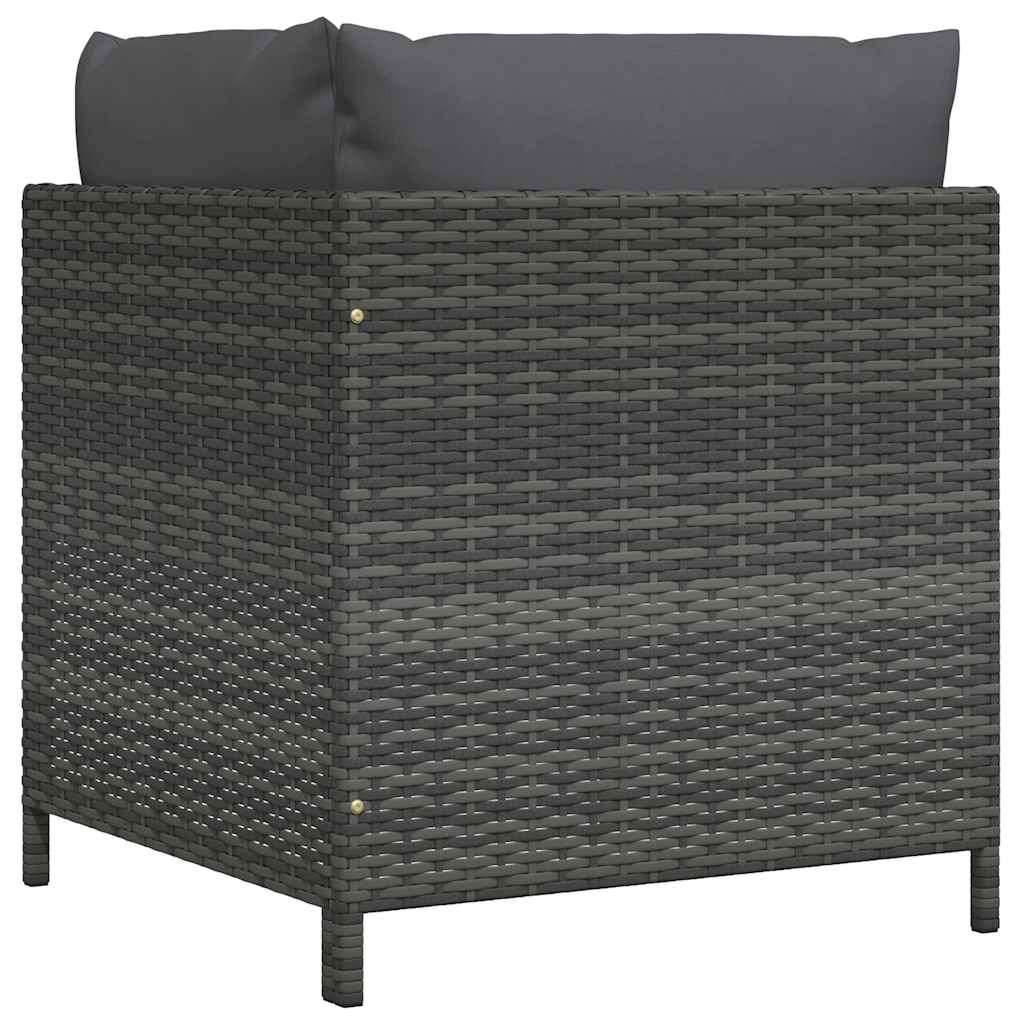 Hoekbank sectioneel met kussens poly rattan grijs is nu te koop bij PeponiXL, paradijselijk wonen!