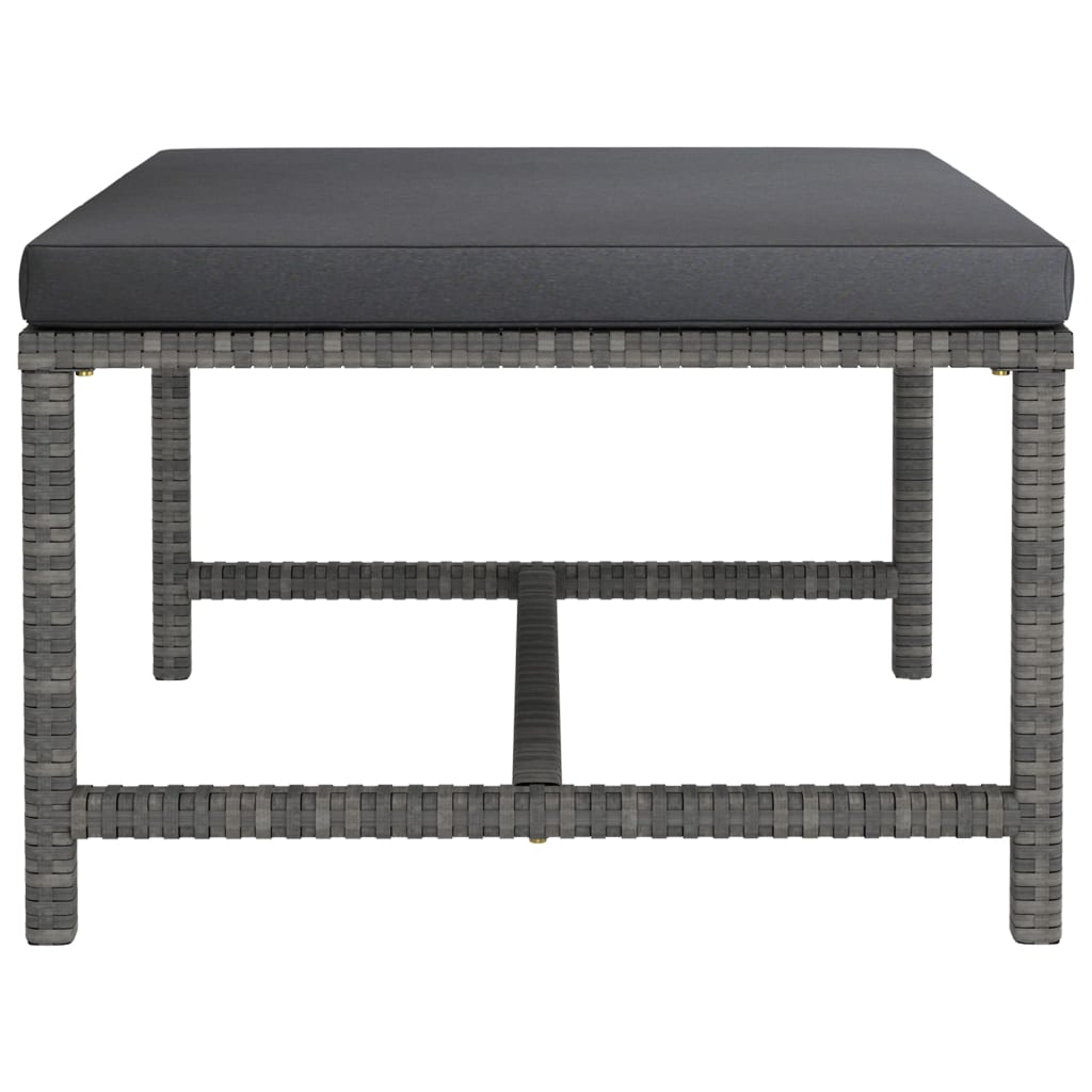 Voetensteun sectioneel met kussen poly rattan grijs is nu te koop bij PeponiXL, paradijselijk wonen!