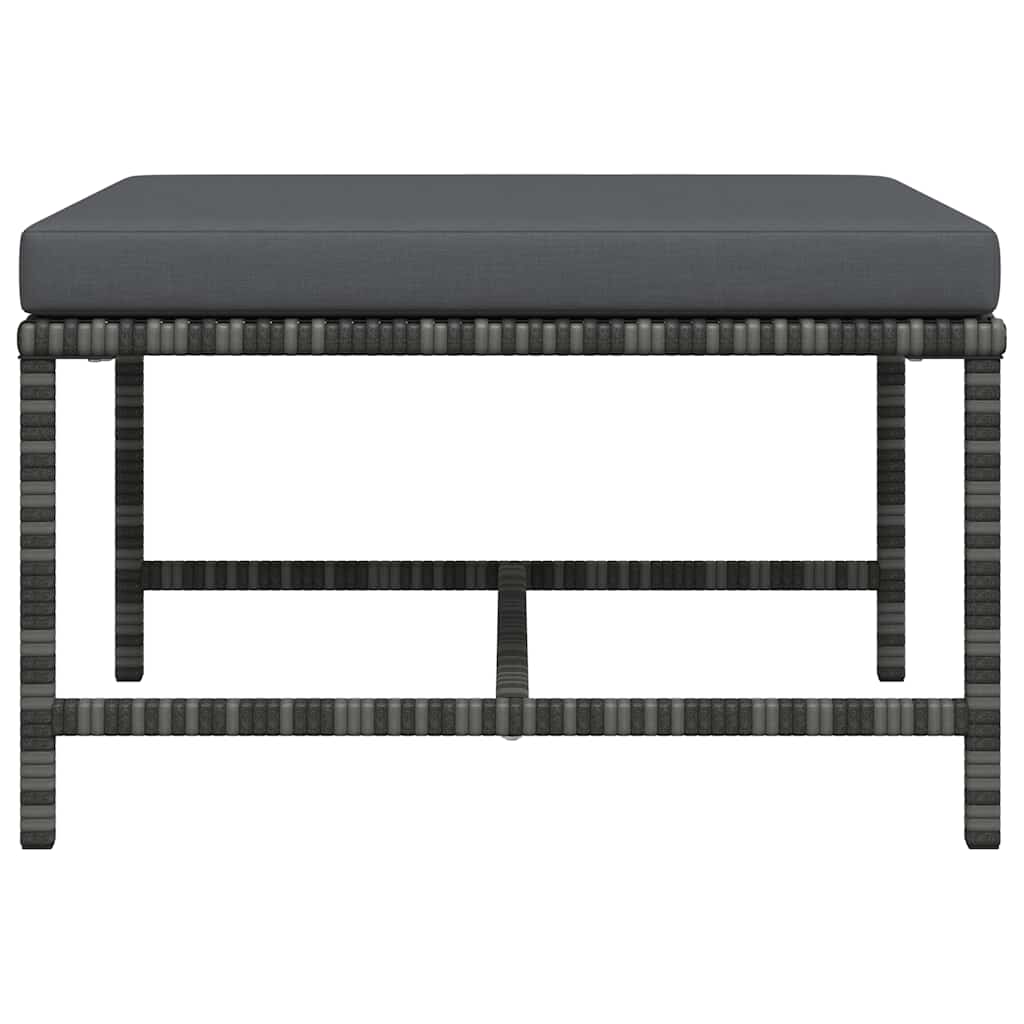 Voetensteun sectioneel met kussen poly rattan grijs is nu te koop bij PeponiXL, paradijselijk wonen!