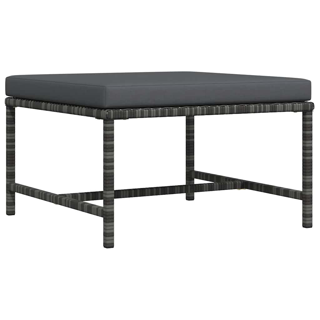 Voetensteun sectioneel met kussen poly rattan grijs is nu te koop bij PeponiXL, paradijselijk wonen!