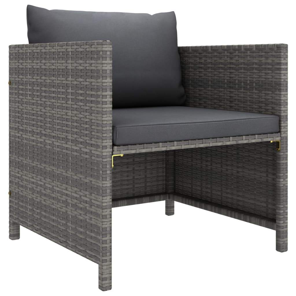 Tuinbank met kussens poly rattan grijs is nu te koop bij PeponiXL, paradijselijk wonen!