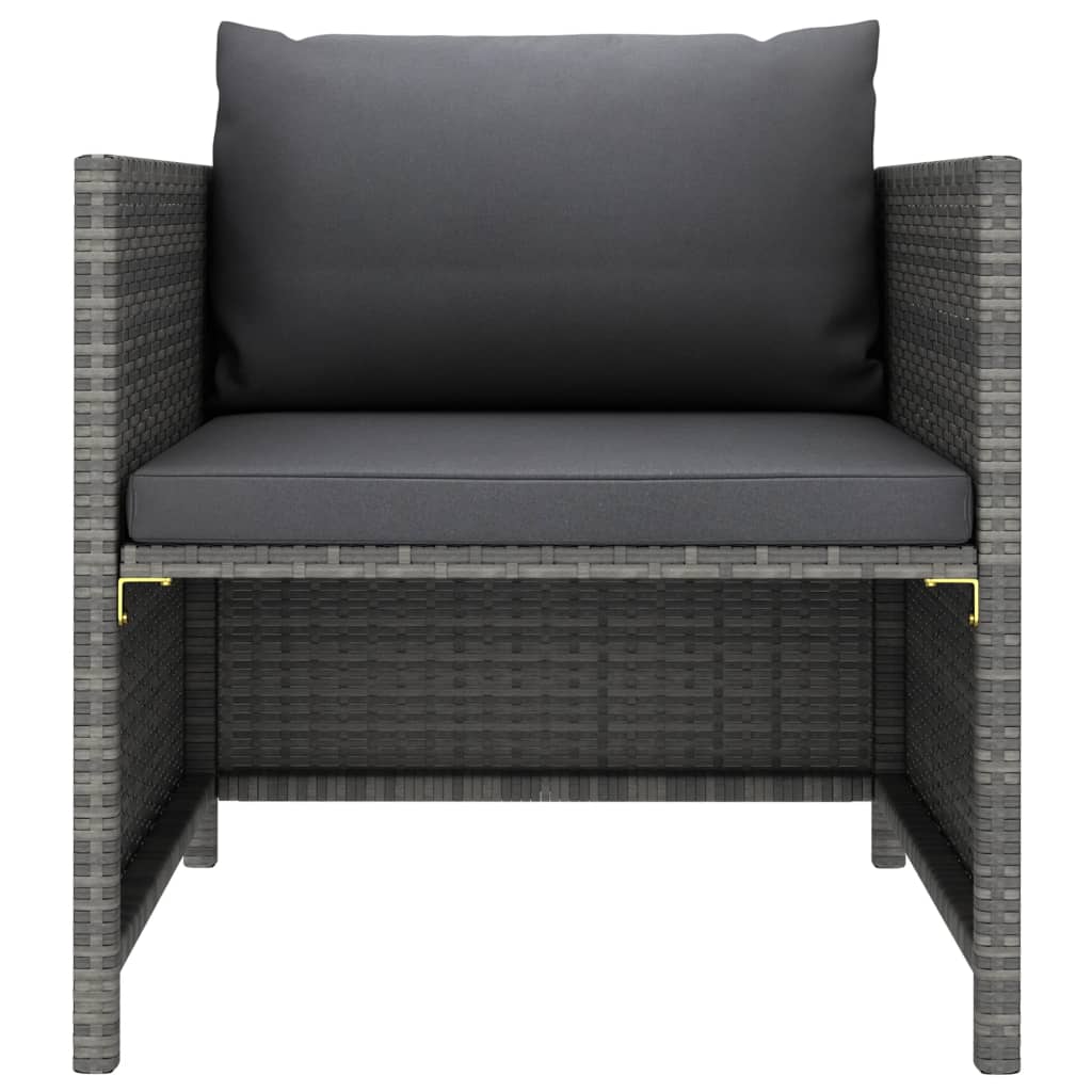 Tuinbank met kussens poly rattan grijs is nu te koop bij PeponiXL, paradijselijk wonen!
