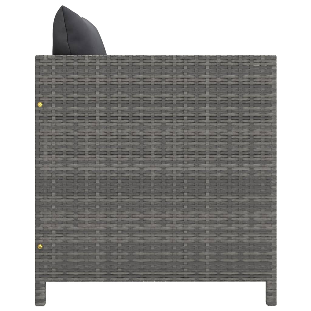 Tuinbank met kussens poly rattan grijs is nu te koop bij PeponiXL, paradijselijk wonen!