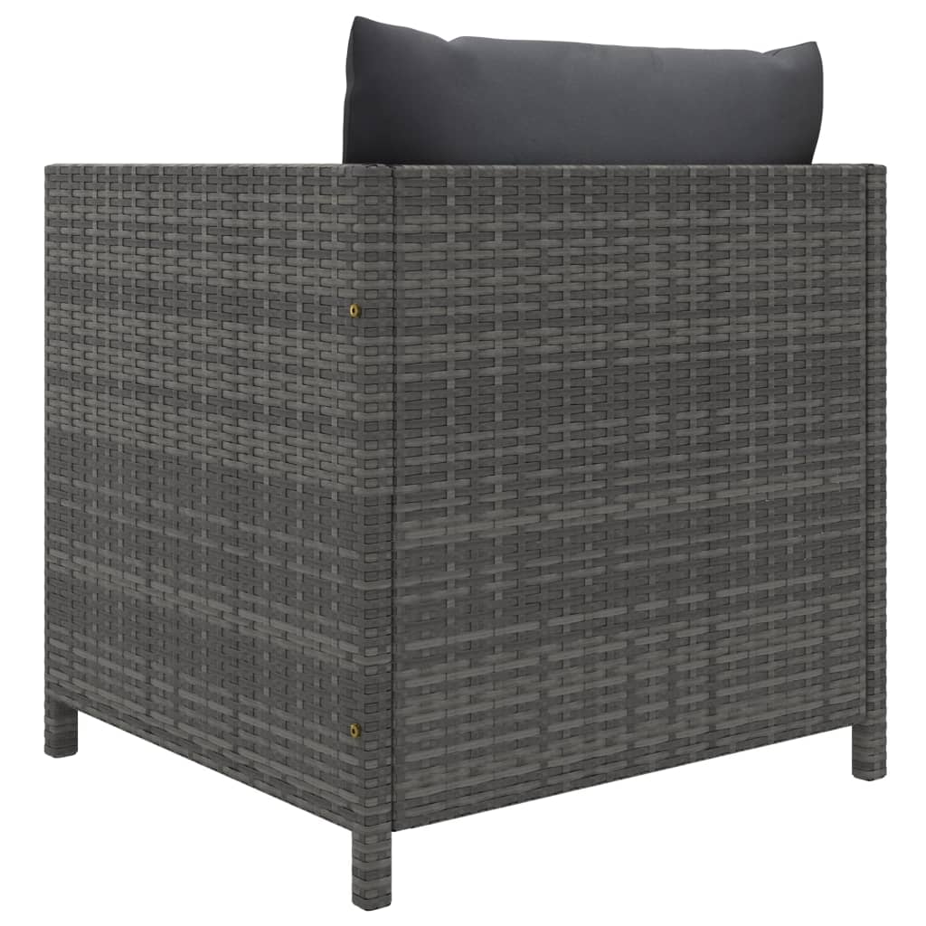 Tuinbank met kussens poly rattan grijs is nu te koop bij PeponiXL, paradijselijk wonen!