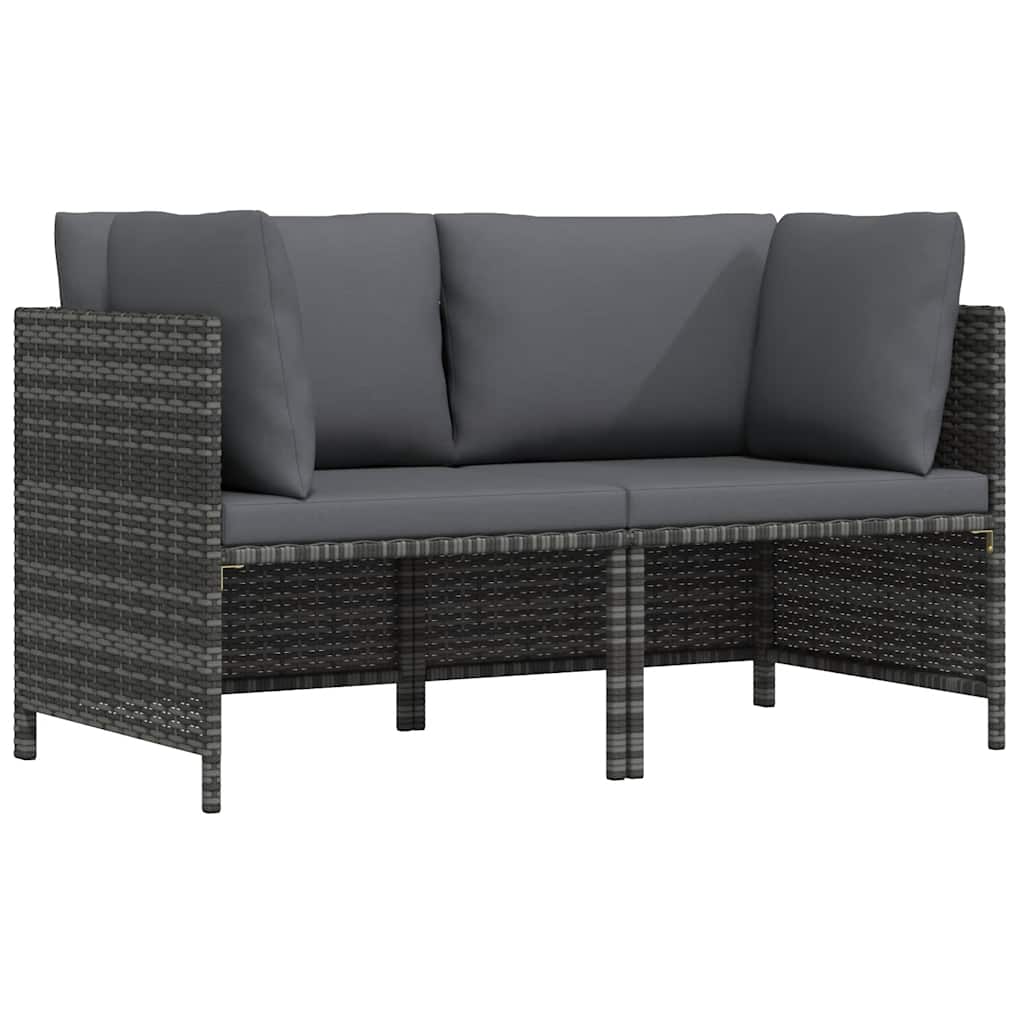 Tuinbank 2-zits met kussens poly rattan grijs is nu te koop bij PeponiXL, paradijselijk wonen!