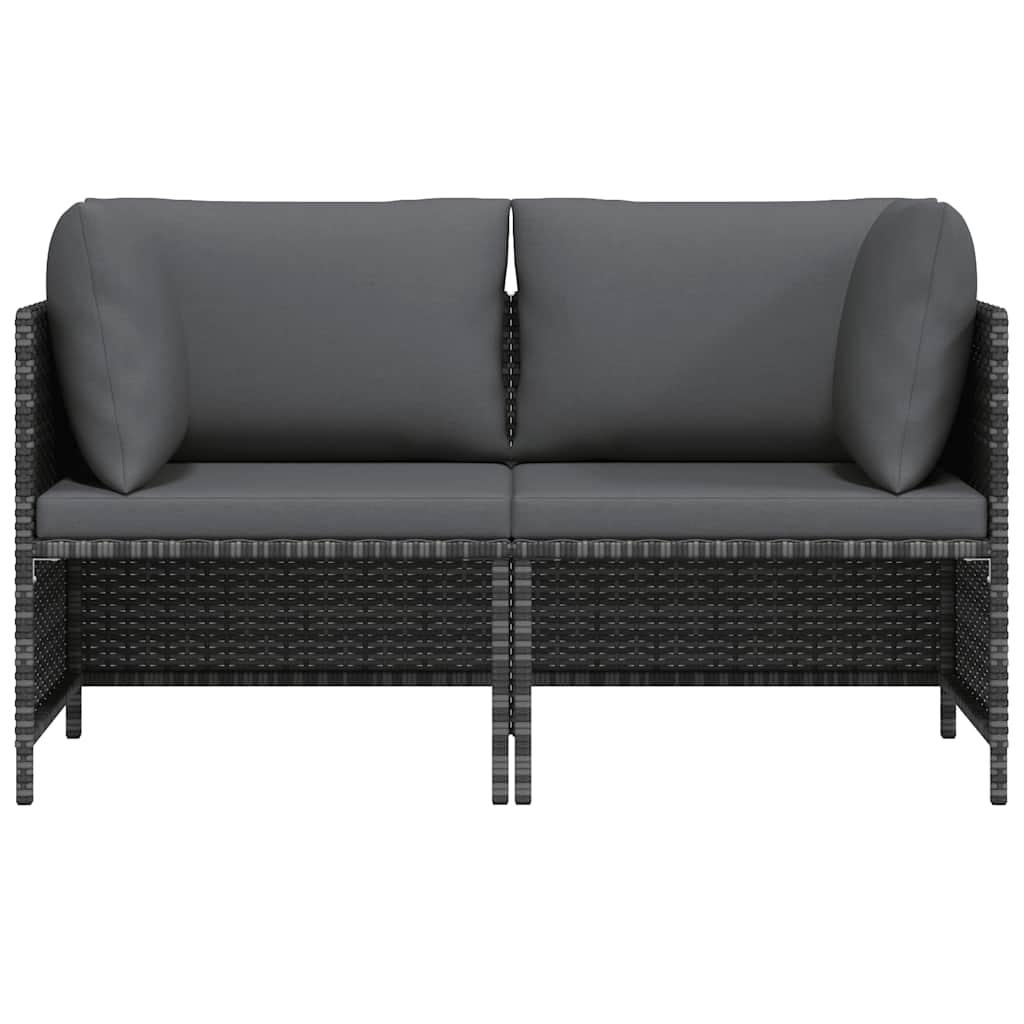 Tuinbank 2-zits met kussens poly rattan grijs is nu te koop bij PeponiXL, paradijselijk wonen!
