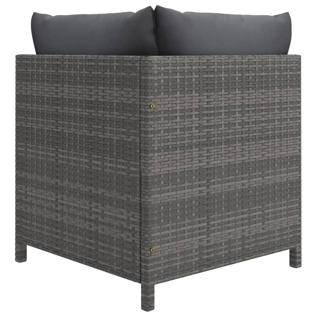 Tuinbank 2-zits met kussens poly rattan grijs is nu te koop bij PeponiXL, paradijselijk wonen!