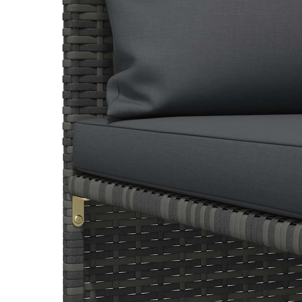Tuinbank 2-zits met kussens poly rattan grijs is nu te koop bij PeponiXL, paradijselijk wonen!