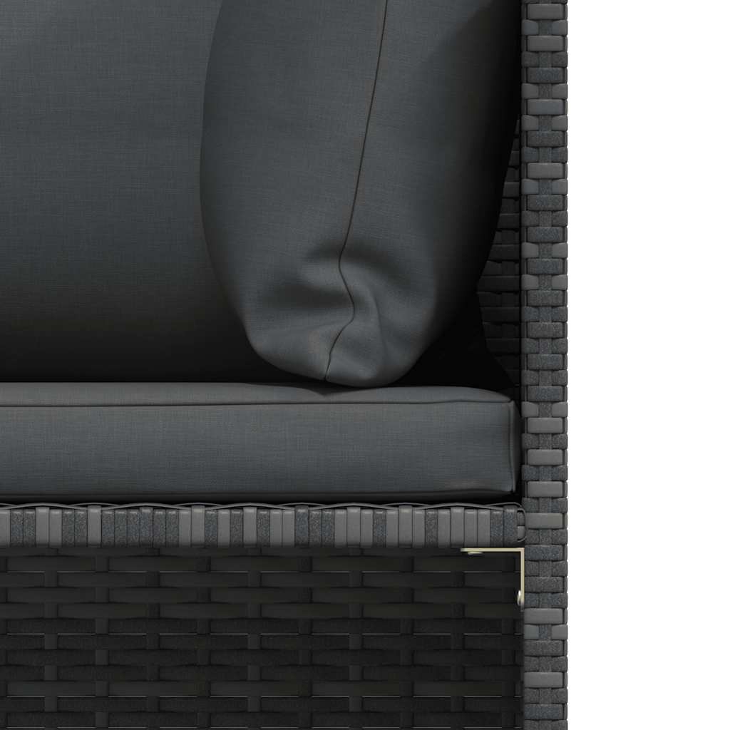 Tuinbank 2-zits met kussens poly rattan grijs is nu te koop bij PeponiXL, paradijselijk wonen!