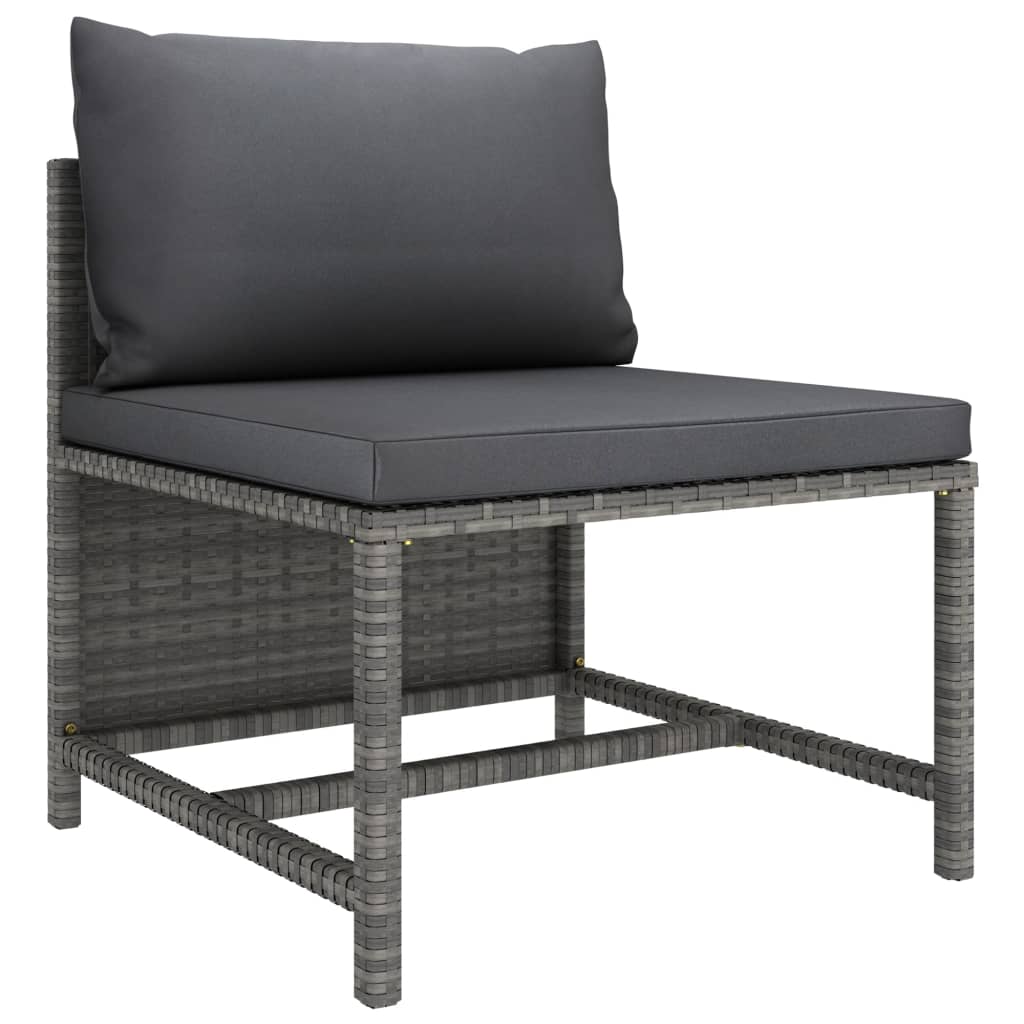 Tuinbank 3-zits met kussens poly rattan grijs is nu te koop bij PeponiXL, paradijselijk wonen!