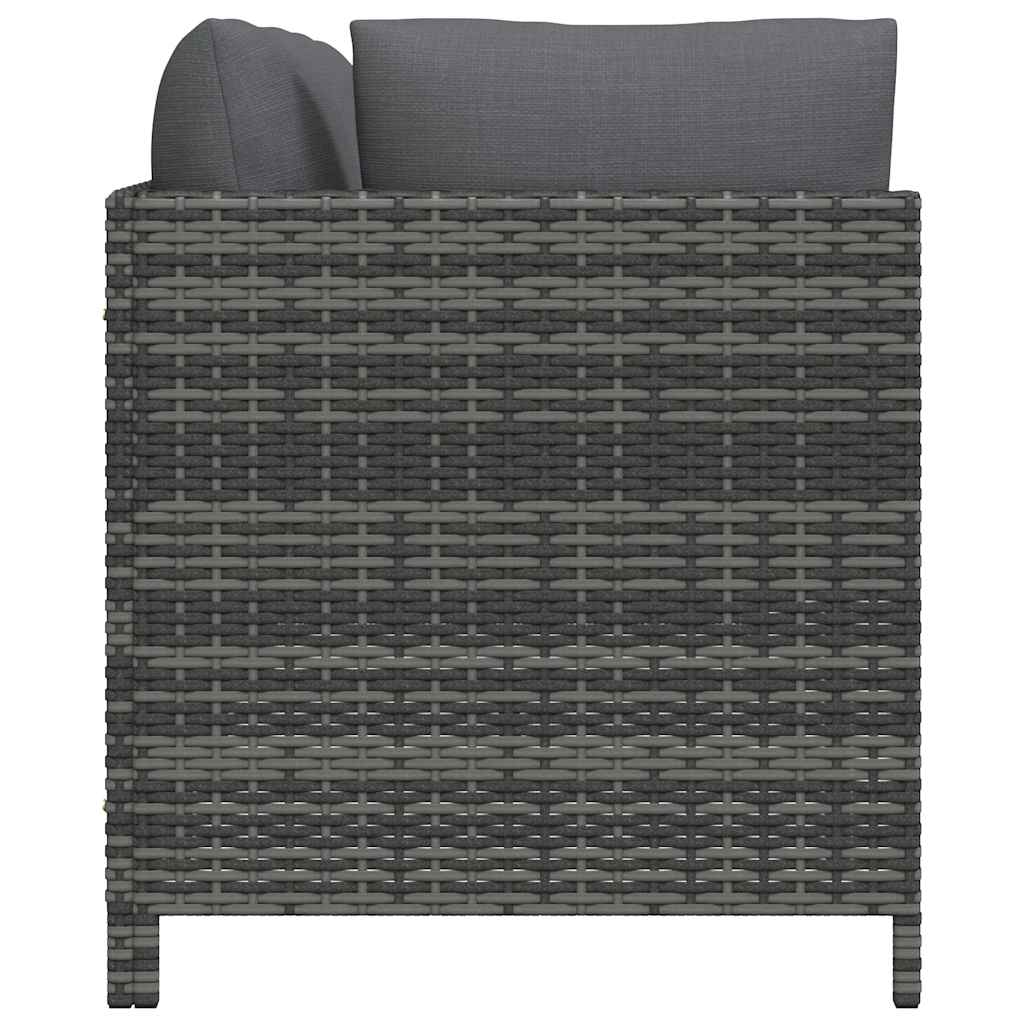 Tuinbank 3-zits met kussens poly rattan grijs is nu te koop bij PeponiXL, paradijselijk wonen!
