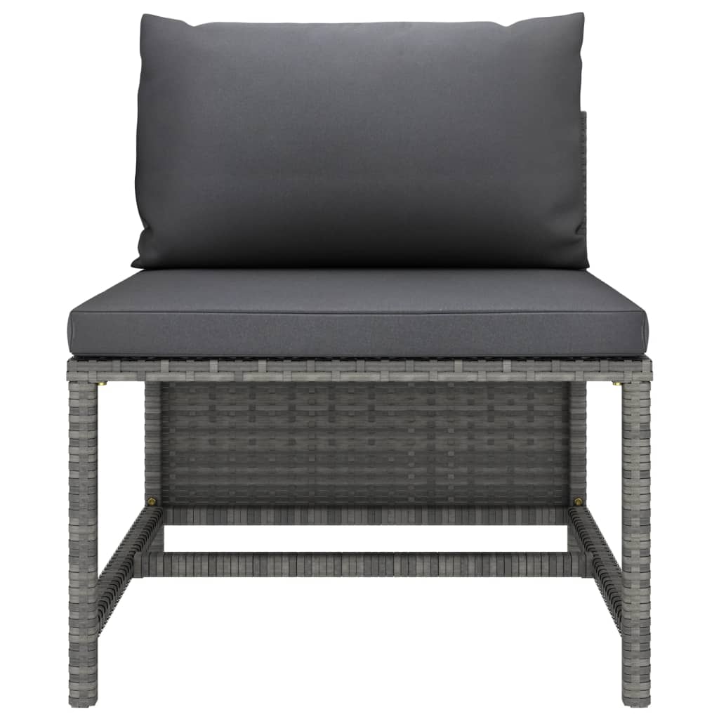 3-delige Loungeset met kussens poly rattan grijs is nu te koop bij PeponiXL, paradijselijk wonen!