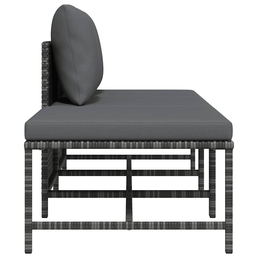 3-delige Loungeset met kussens poly rattan grijs is nu te koop bij PeponiXL, paradijselijk wonen!