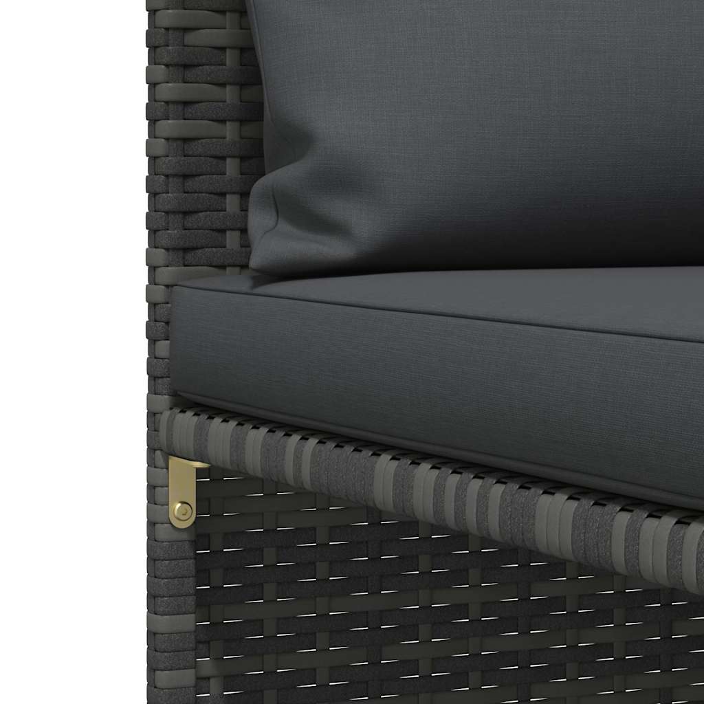 3-delige Loungeset met kussens poly rattan grijs is nu te koop bij PeponiXL, paradijselijk wonen!