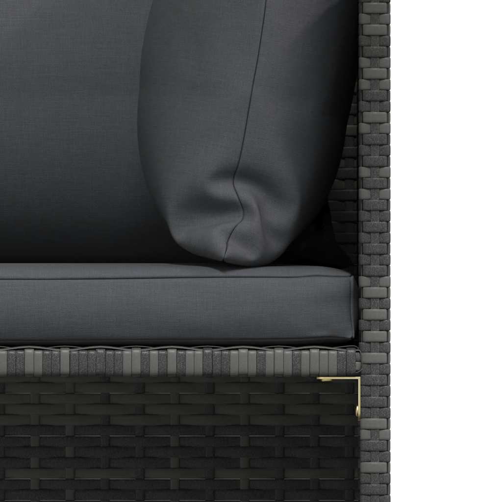 2-delige Loungeset met kussens poly rattan grijs
