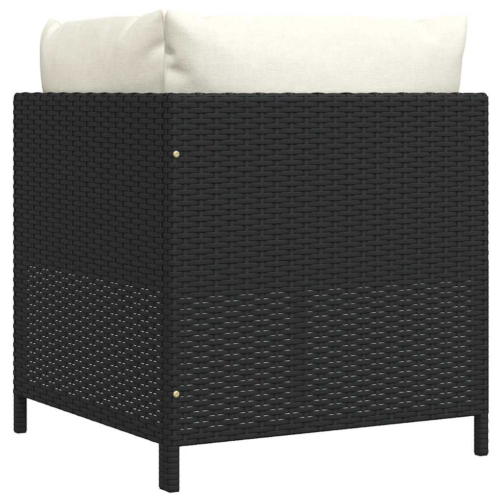 Hoekbank sectioneel met kussens poly rattan zwart is nu te koop bij PeponiXL, paradijselijk wonen!