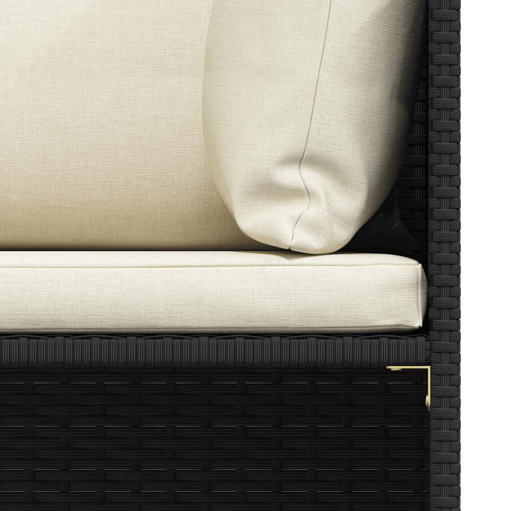 Hoekbank sectioneel met kussens poly rattan zwart is nu te koop bij PeponiXL, paradijselijk wonen!