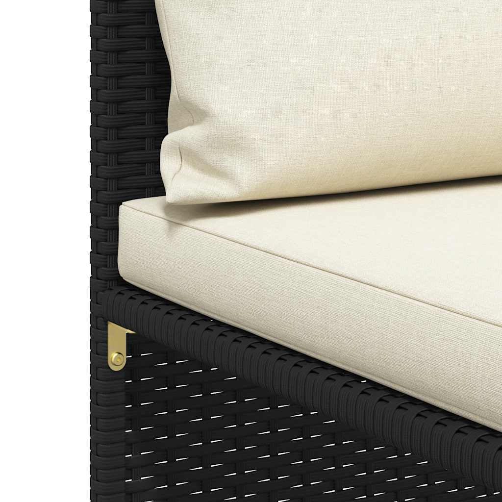 Hoekbank sectioneel met kussens poly rattan zwart is nu te koop bij PeponiXL, paradijselijk wonen!