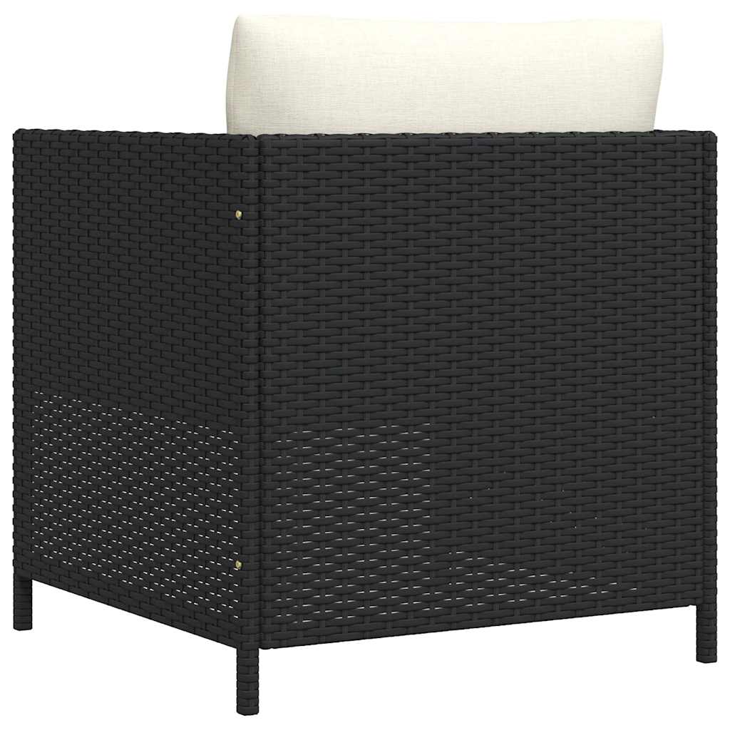 Tuinbank met kussens poly rattan zwart is nu te koop bij PeponiXL, paradijselijk wonen!