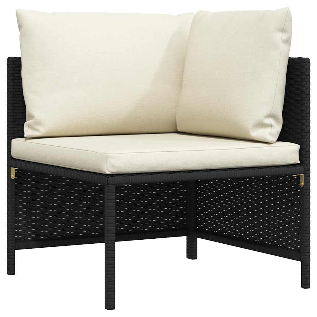 Tuinbank 3-zits met kussens poly rattan zwart is nu te koop bij PeponiXL, paradijselijk wonen!