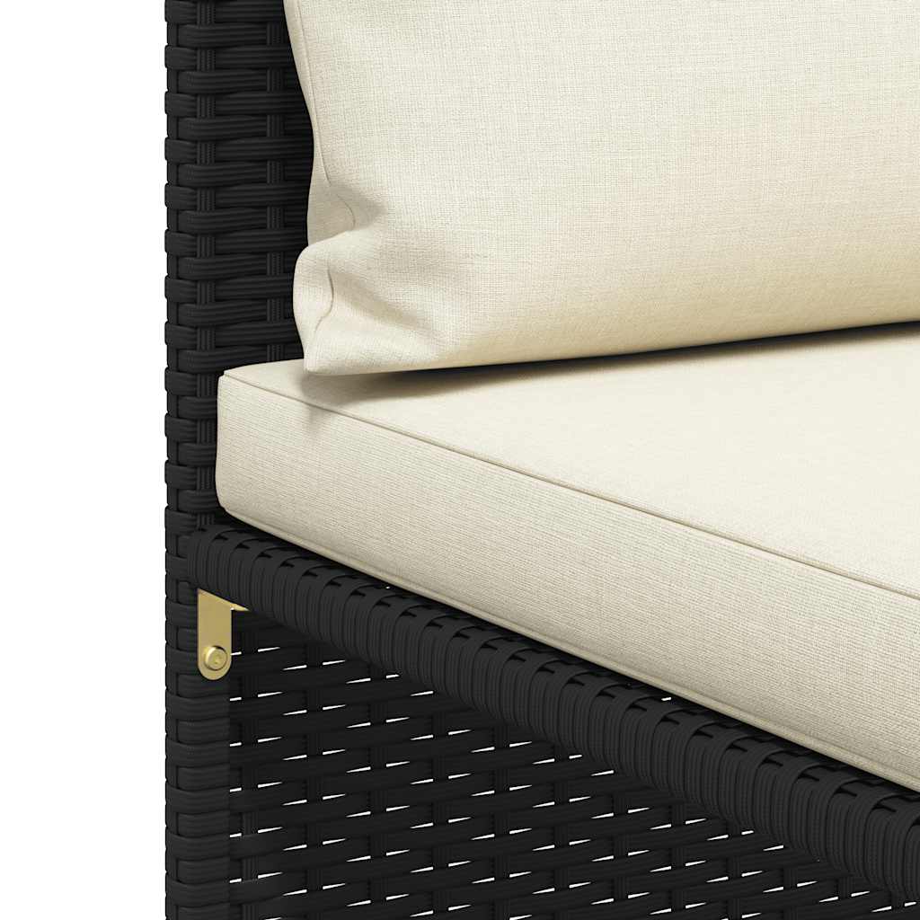 3-delige Loungeset met kussens poly rattan zwart is nu te koop bij PeponiXL, paradijselijk wonen!