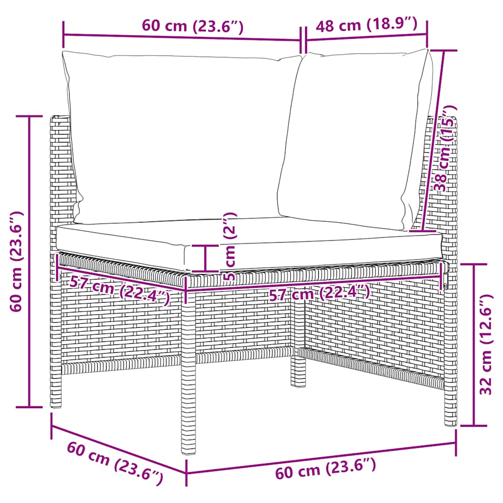 Tuinbank 4-zits met kussens poly rattan zwart is nu te koop bij PeponiXL, paradijselijk wonen!