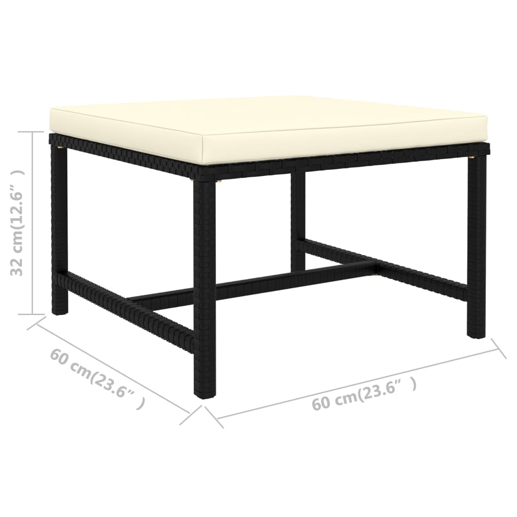 4-delige Loungeset met kussens poly rattan zwart is nu te koop bij PeponiXL, paradijselijk wonen!