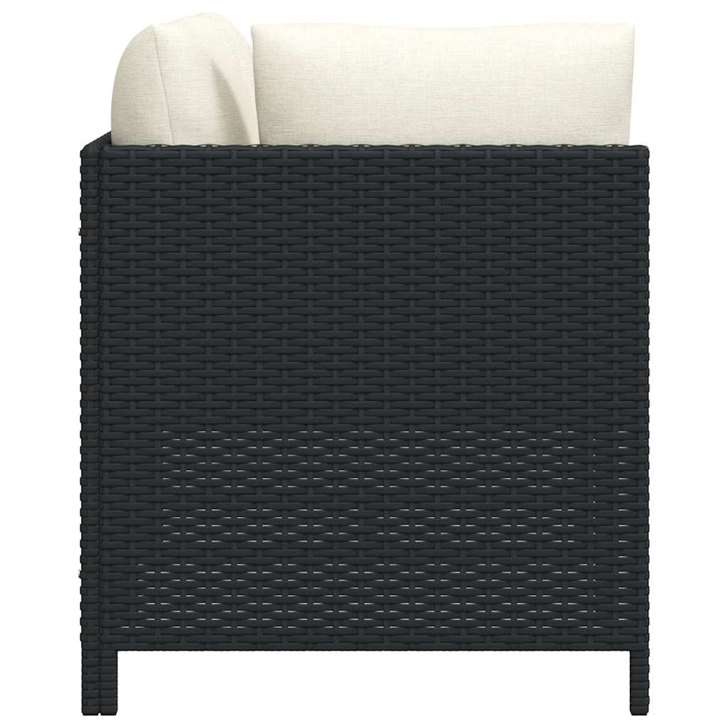 3-delige Loungeset met kussens poly rattan zwart is nu te koop bij PeponiXL, paradijselijk wonen!