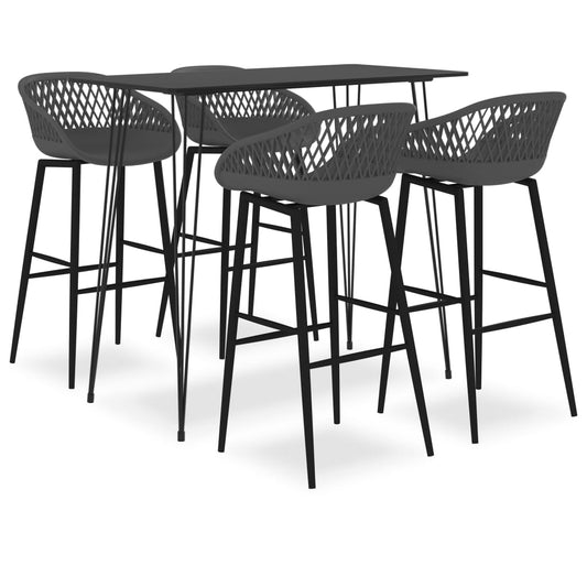 5-delige Barset zwart en grijs is nu te koop bij PeponiXL, paradijselijk wonen!