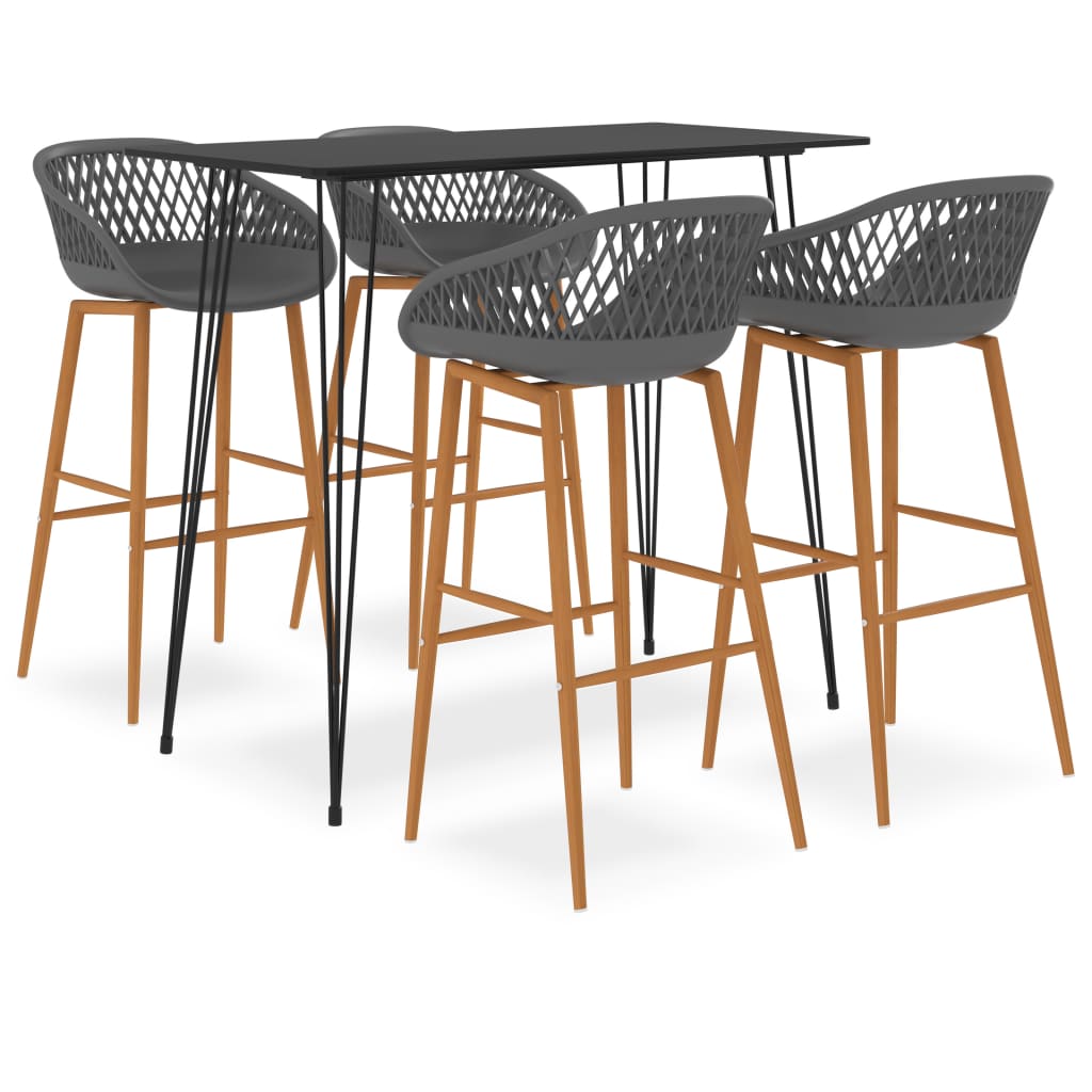 5-delige Barset zwart en grijs is nu te koop bij PeponiXL, paradijselijk wonen!