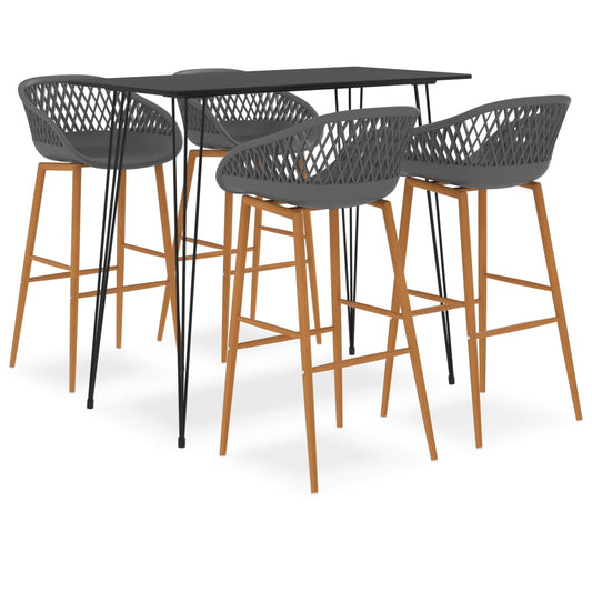 5-delige Barset zwart en grijs is nu te koop bij PeponiXL, paradijselijk wonen!