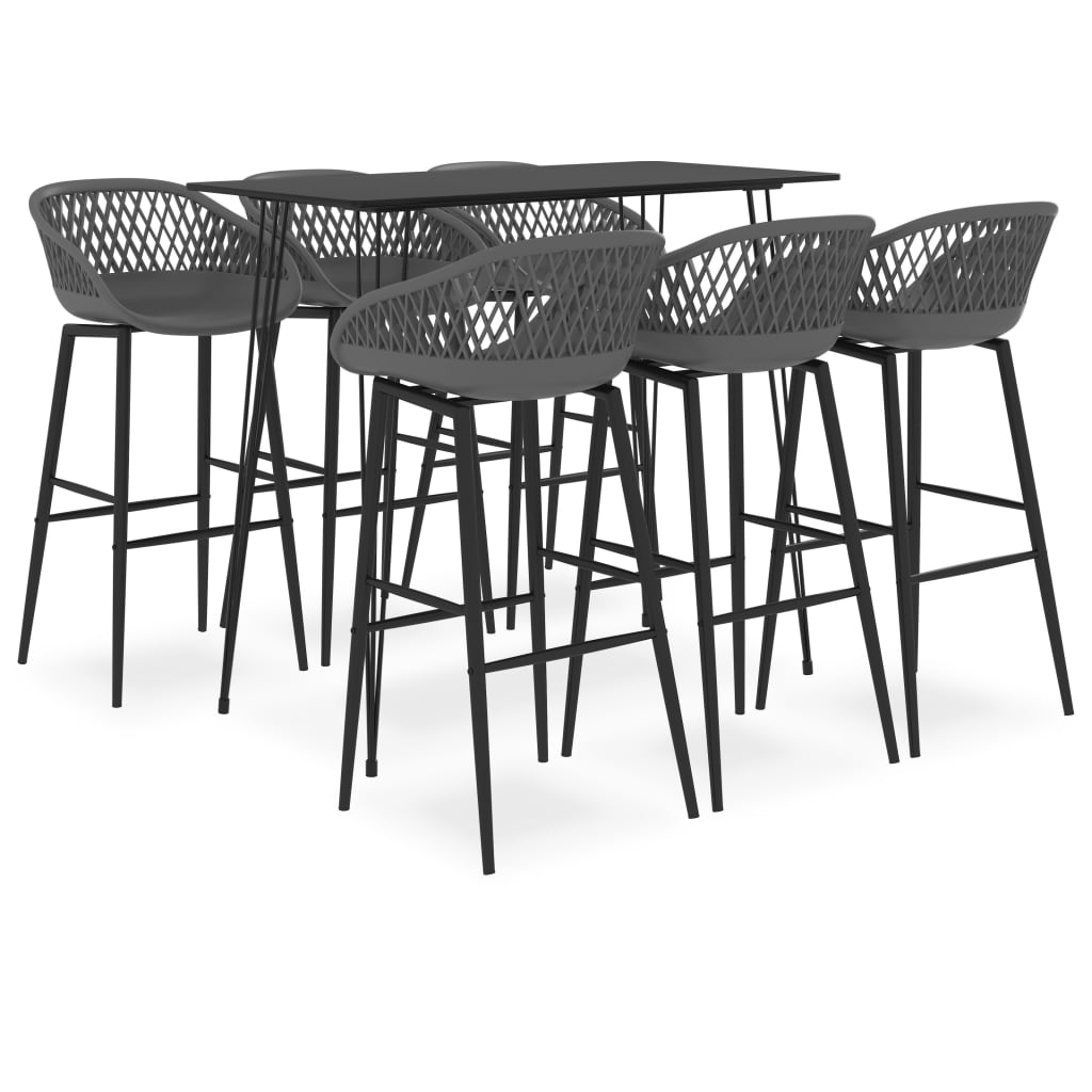 7-delige Barset zwart en grijs is nu te koop bij PeponiXL, paradijselijk wonen!