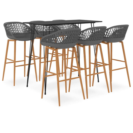 7-delige Barset zwart en grijs is nu te koop bij PeponiXL, paradijselijk wonen!