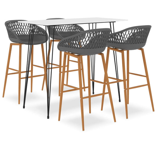5-delige Barset wit en grijs is nu te koop bij PeponiXL, paradijselijk wonen!