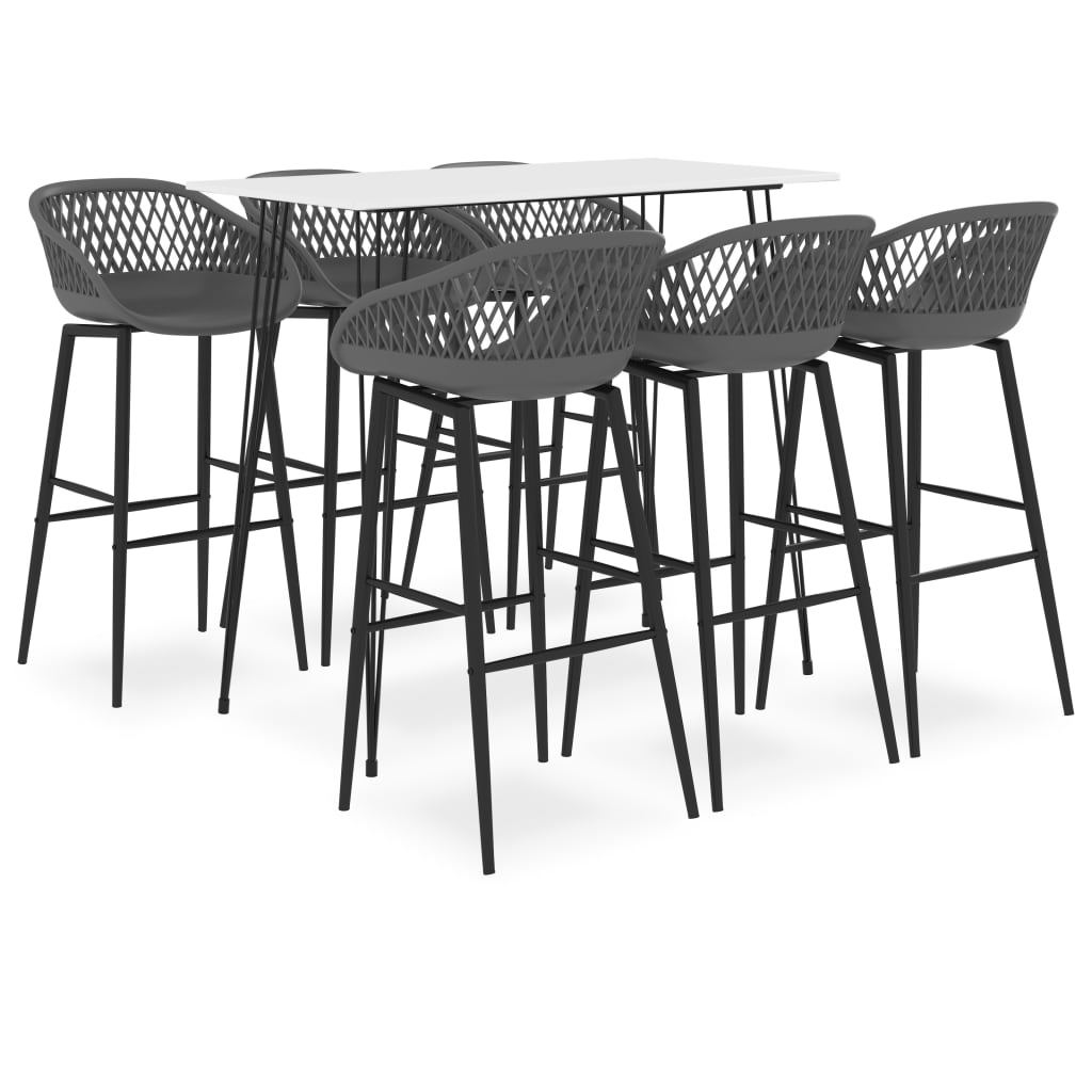 7-delige Barset wit en grijs is nu te koop bij PeponiXL, paradijselijk wonen!