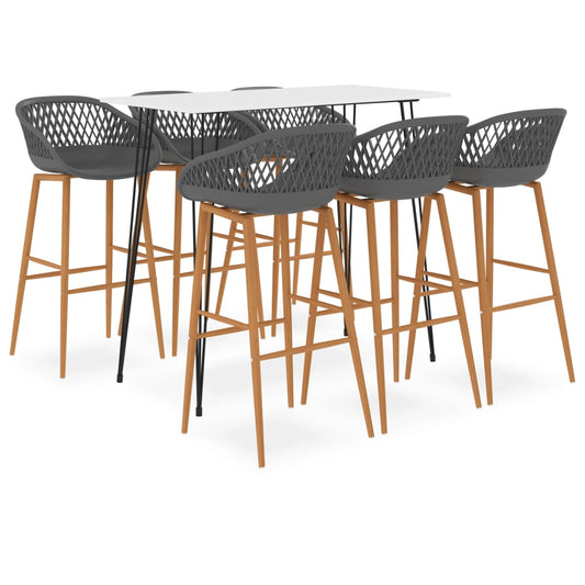 7-delige Barset wit en grijs is nu te koop bij PeponiXL, paradijselijk wonen!